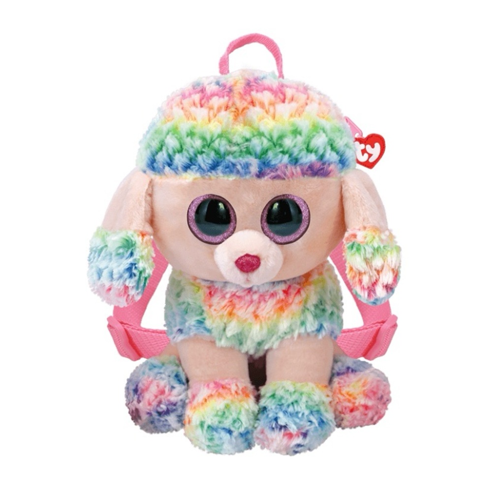 Ty Pink Stuffed Animal Plush with Rainbow Fur